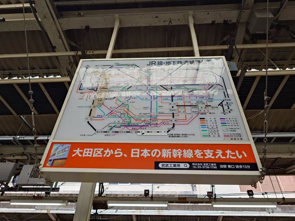 駅ホームの看板